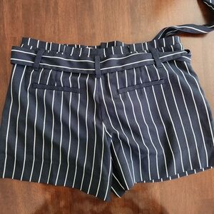 Banana Republic Navy and White Striped High Waist Shorts